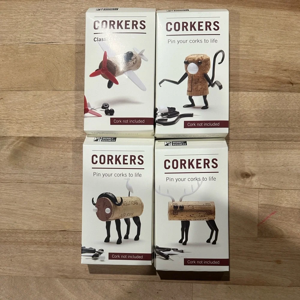 Assorted Cork Craft Figurines - 14 Unique Items